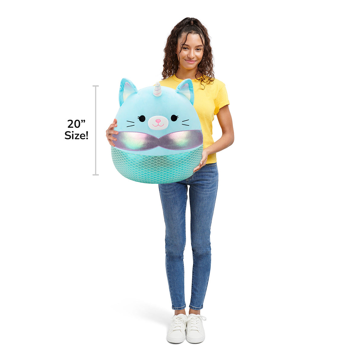 Squishmallows Value | 20" Svetlana the Teal Caticorn Mermaid | Jazwares