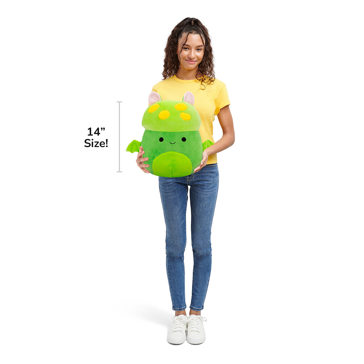 Squishmallows Everyday | 14" Earling the Neon Green Mushroom Bat | Jazwares