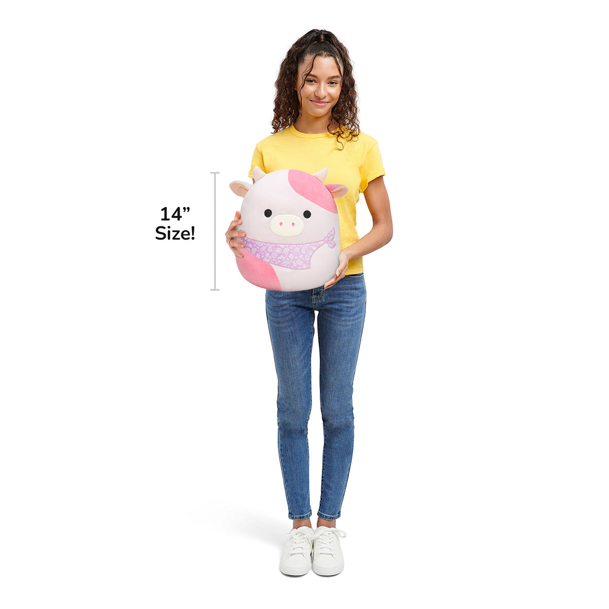 Squishmallows Great Value | 14" Reshma the Light Pink Cow | Jazwares