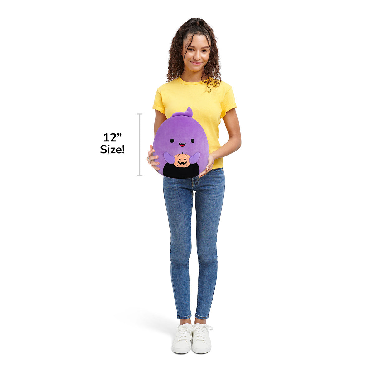 Squishmallows Discount | 12" Jordon the Purple Ghost Holding Jack O'Lantern | Jazwares