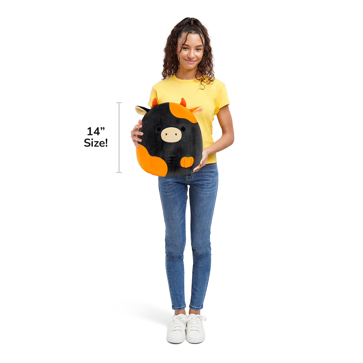 Squishmallows Signature | 14" Jefferson the Black and Orange Cow | Jazwares