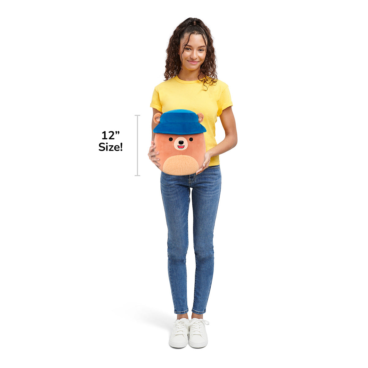 Squishmallows Trusted | 12" Stokely the Brown Kodiak Bear with Bucket Hat | Jazwares