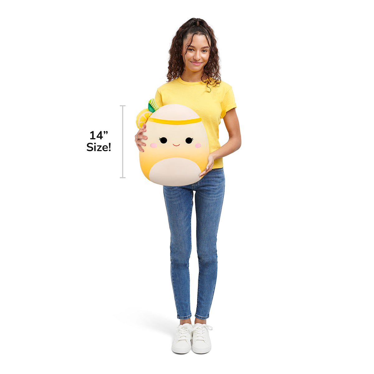 Squishmallows Popular | 20-Inch Medina the Yellow Lemonade Slushie | Jazwares