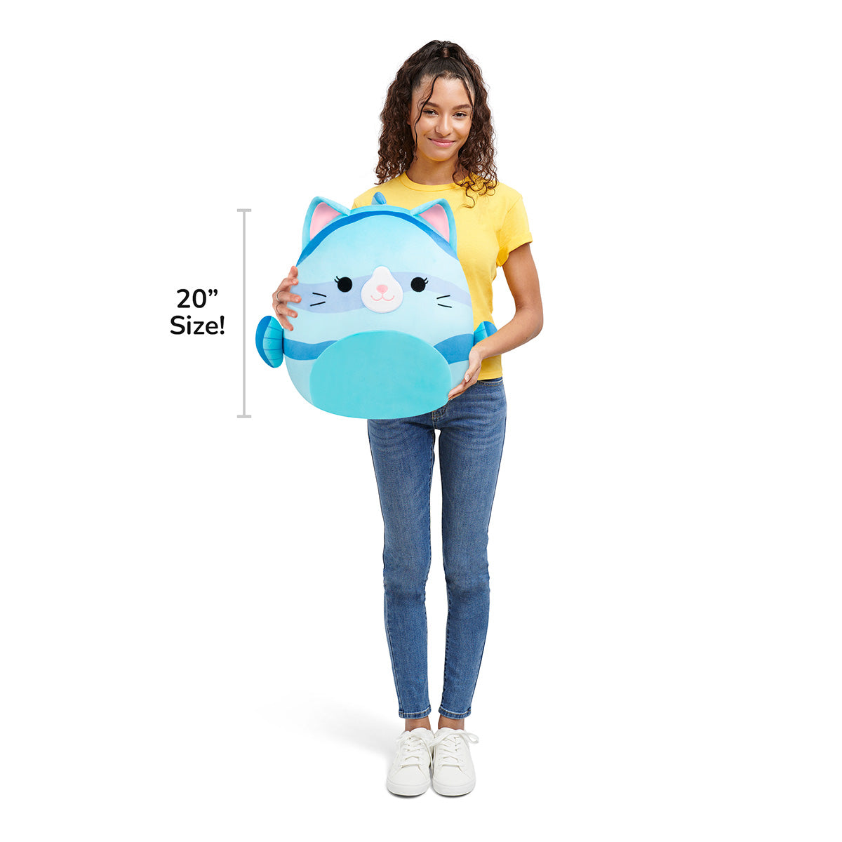 Squishmallows Exclusive | 20" Melinda the Blue Striped Cat Fish | Jazwares