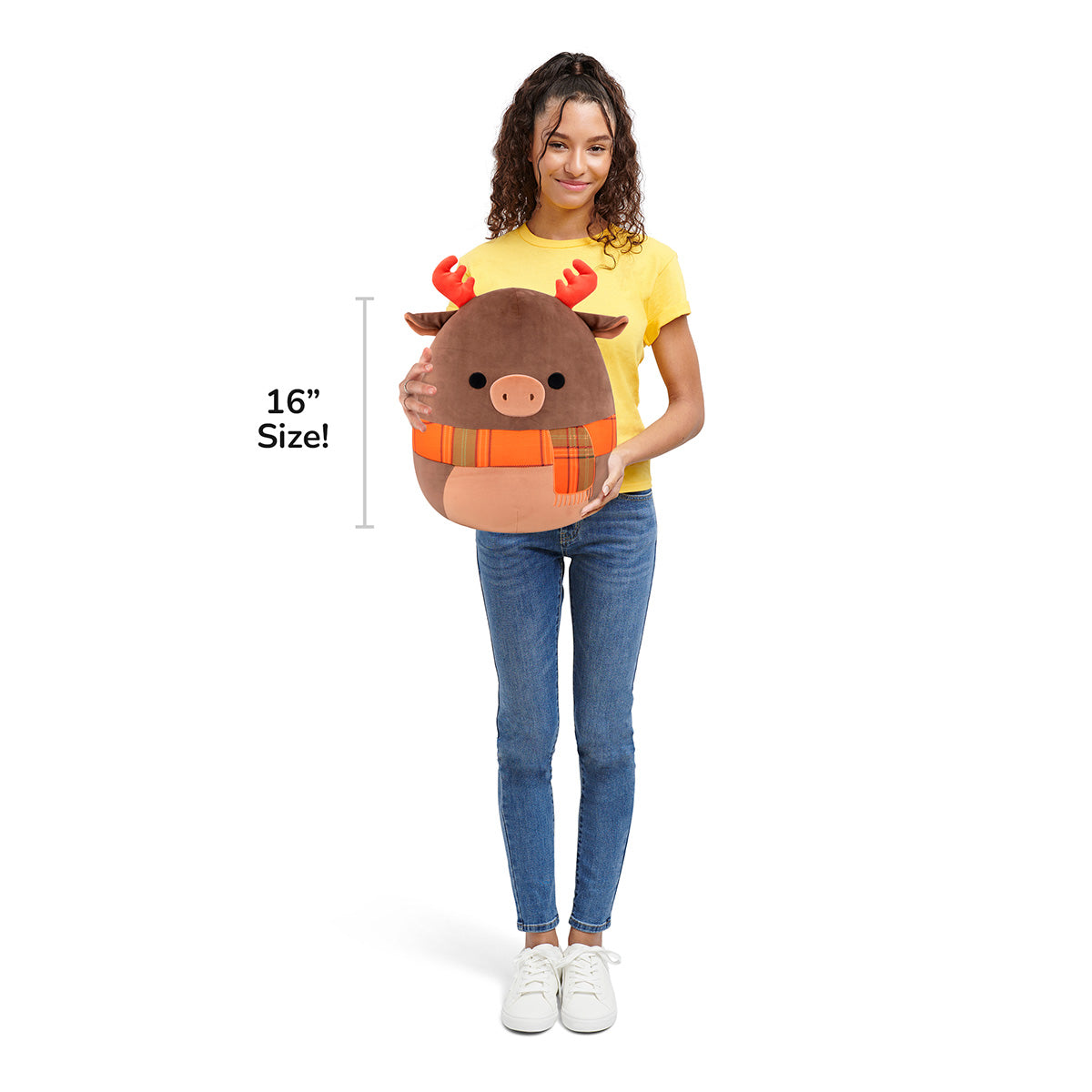 Squishmallows Essential | 16" Patterson the Moose with Orange Scarf | Jazwares