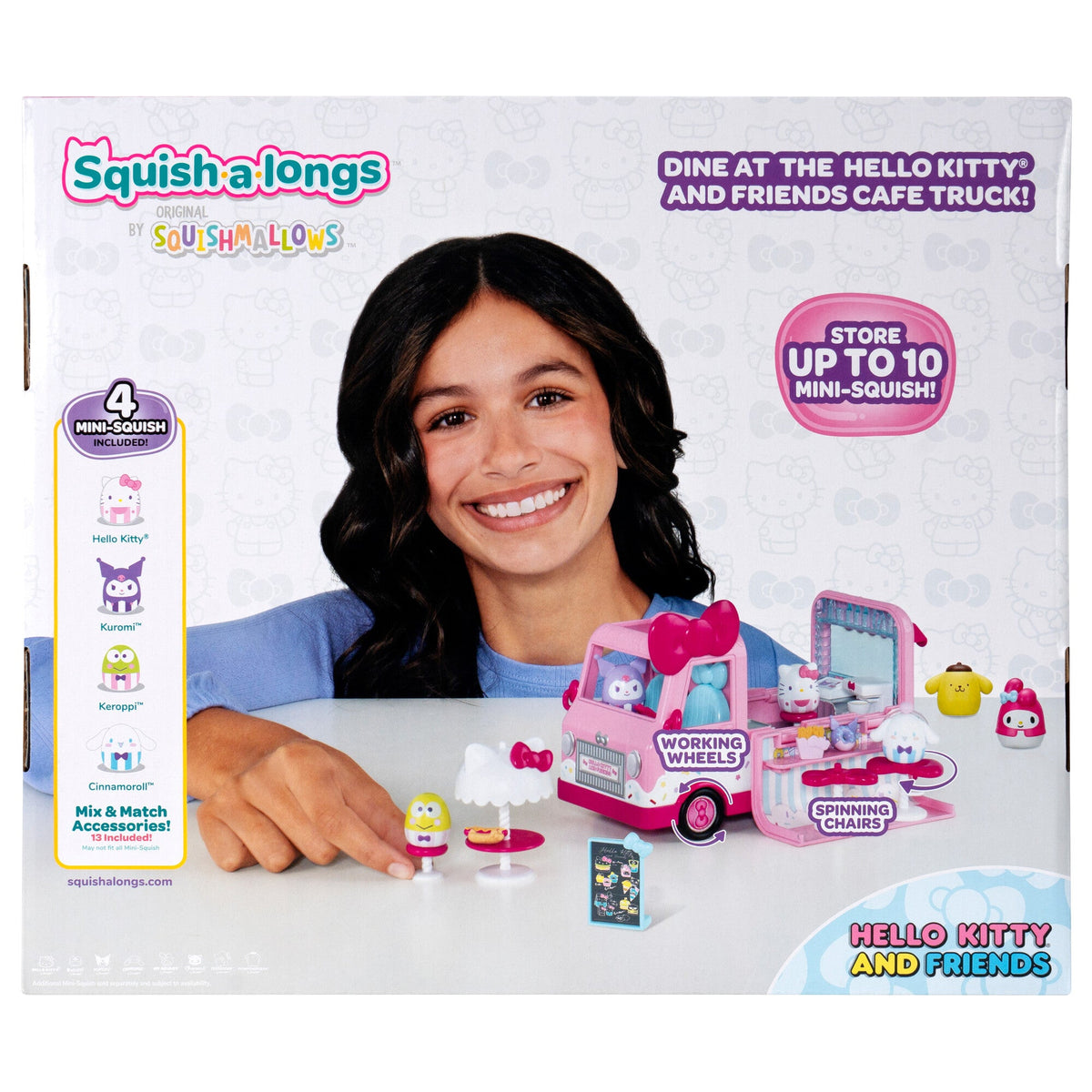 Squishmallows Hot Sale | Squish-a-longs Hello Kitty Cafe Truck Playset | Jazwares