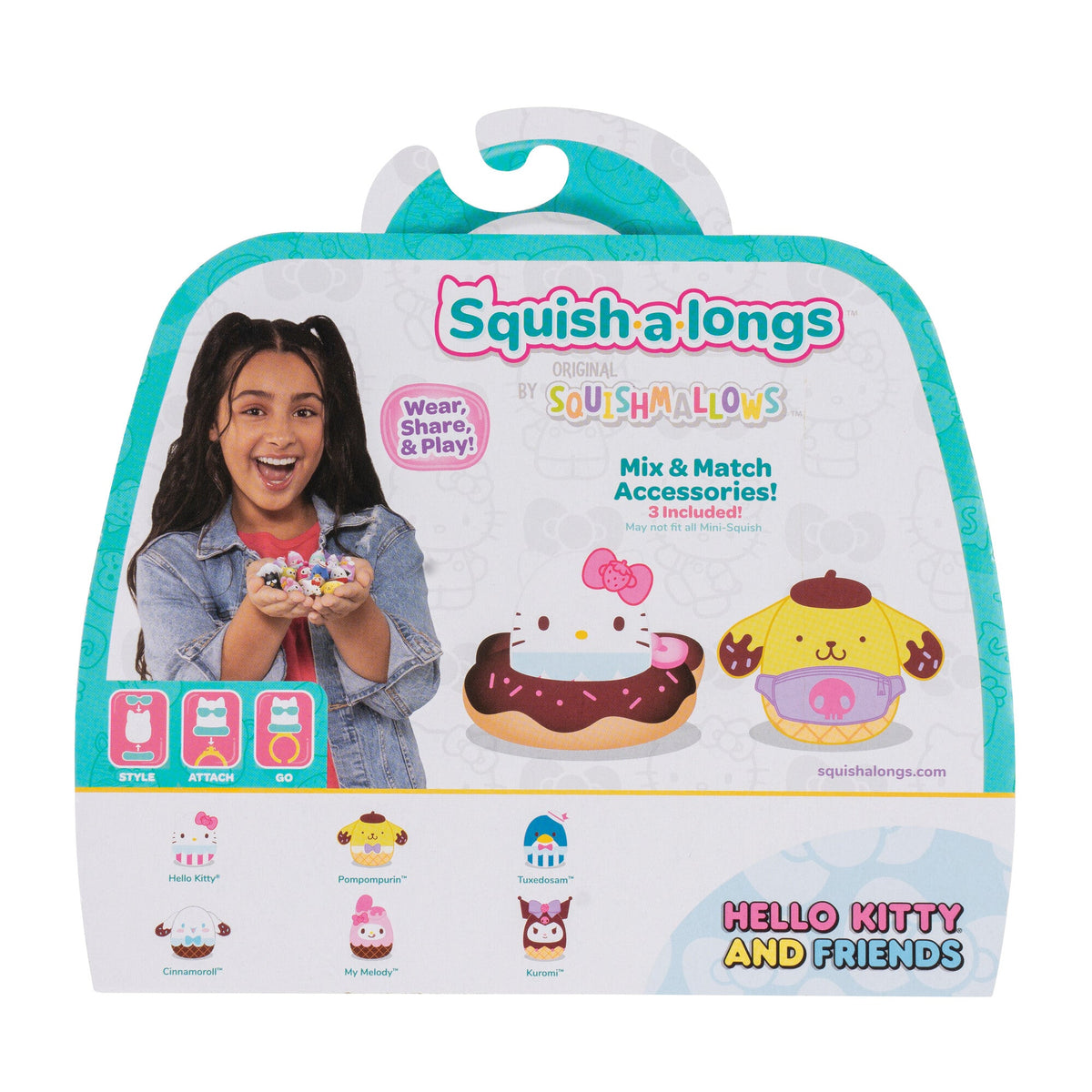 Squishmallows New | Squish-a-longs Hello Kitty and Friends Ice Cream 6-Pack | Jazwares
