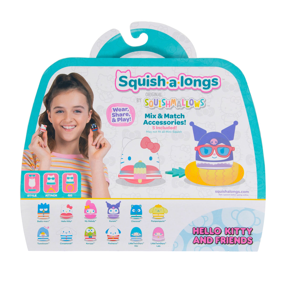Squishmallows Best Seller | Squish-a-longs Hello Kitty and Friends Pool Party 12-Pack | Jazwares