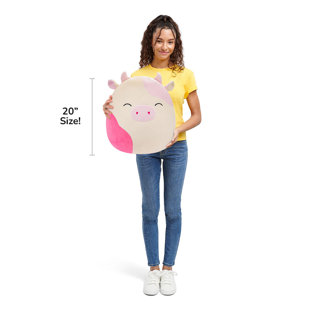 Squishmallows Exclusive | 20" Caedyn the Cream Cow with Pink Spots | Jazwares
