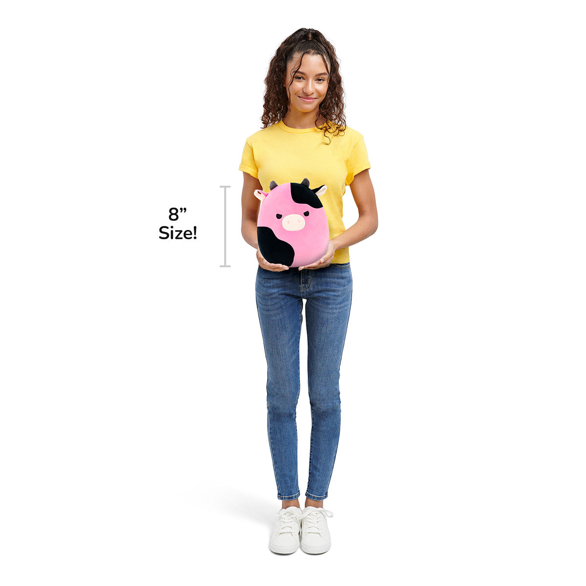 Squishmallows Popular | 8" Pollyanna the Black and Pink Cow | Jazwares