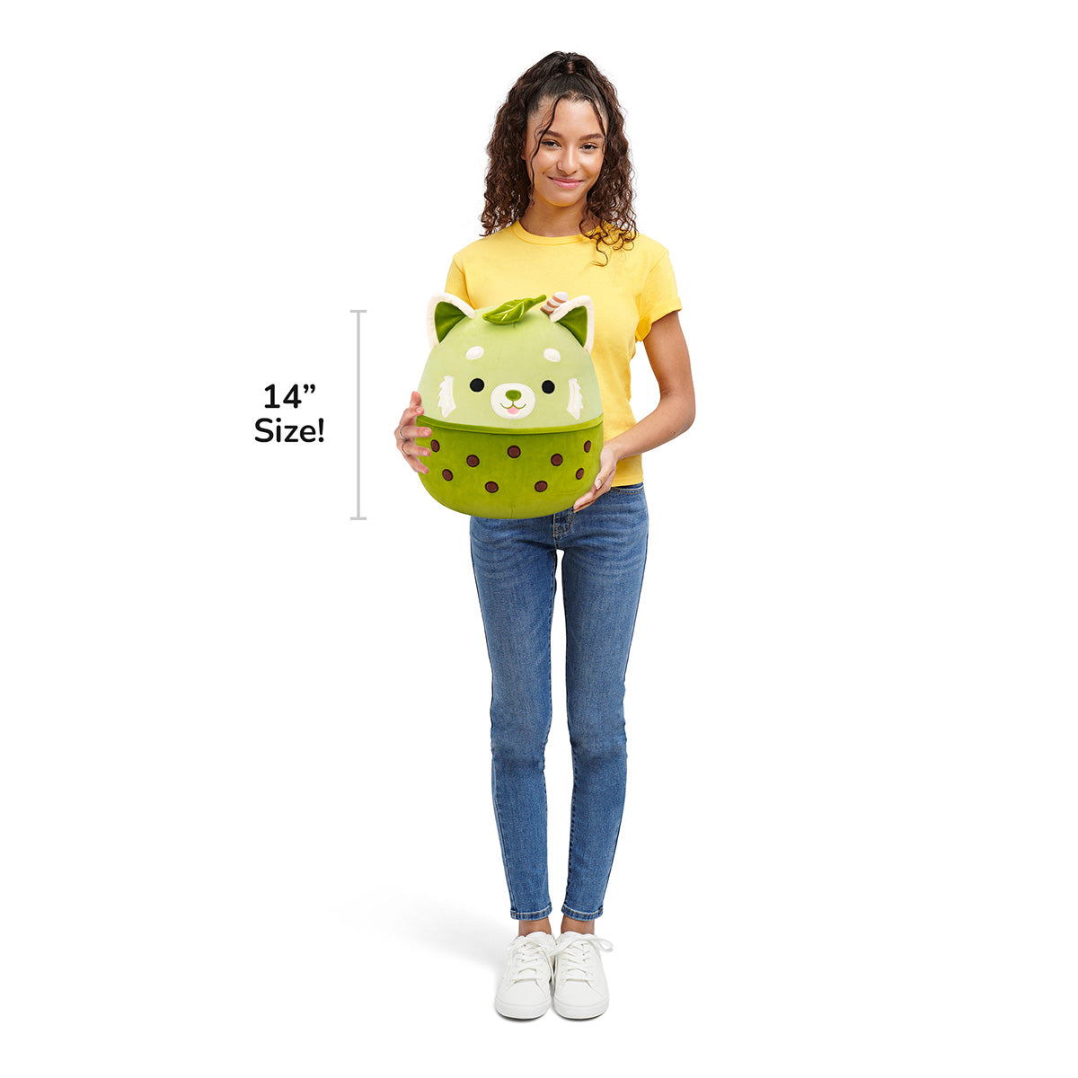 Squishmallows Great Value | 14" Eitan the Matcha Boba Red Panda | Jazwares