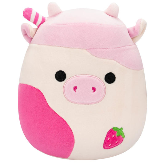 Squishmallows New | 8" Select Series Caedyn the Strawberry Milk Scented Cow | Jazwares