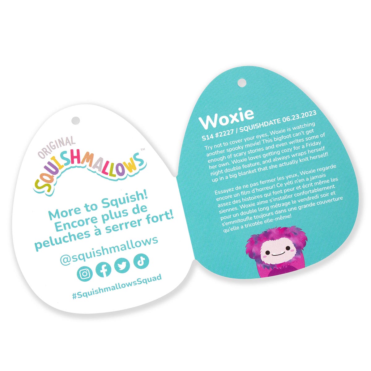 Squishmallows Premium | 14" Woxie Magenta Bigfoot | Jazwares