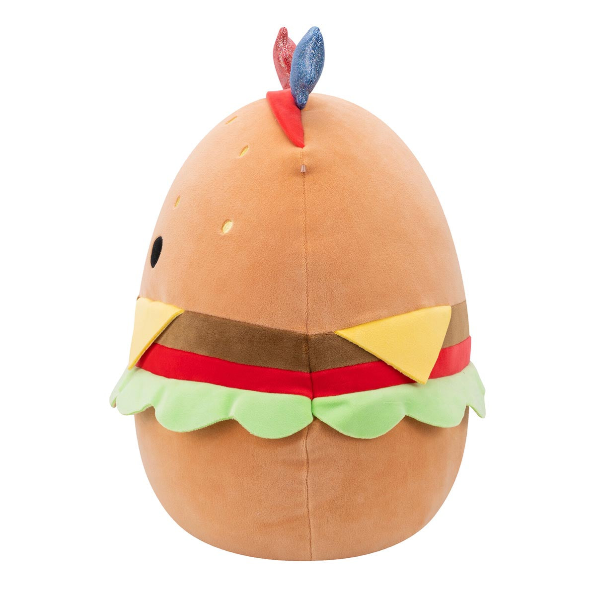 Squishmallows Deals | 14" Carl the Cheeseburger with Red and Blue Star Headband | Jazwares