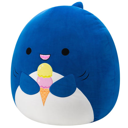 Squishmallows Exclusive | 20" Mav the Blue Shark Holding Ice Cream | Jazwares