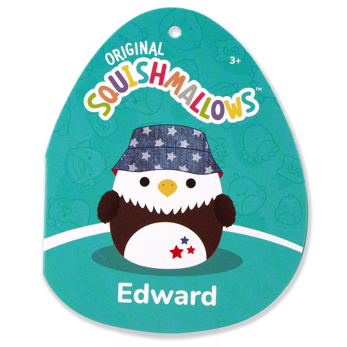 Squishmallows Classic | 5" Edward the Bald Eagle with Bucket Hat | Jazwares