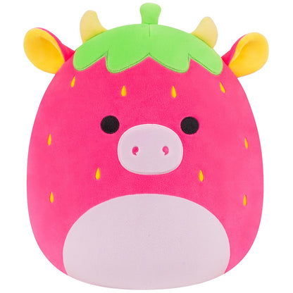 Squishmallows Classic | 12" Cleary the Hot Pink Strawberry Cow | Jazwares