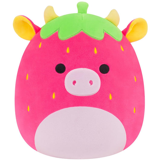 Squishmallows Classic | 12" Cleary the Hot Pink Strawberry Cow | Jazwares