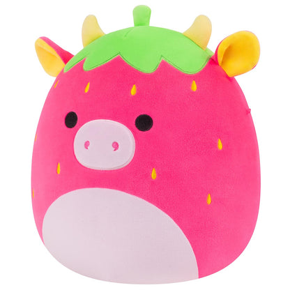 Squishmallows Classic | 12" Cleary the Hot Pink Strawberry Cow | Jazwares