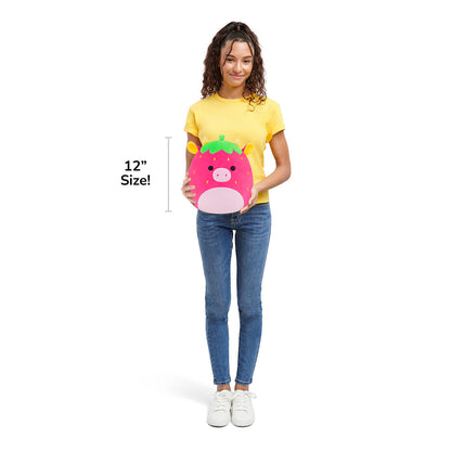 Squishmallows Classic | 12" Cleary the Hot Pink Strawberry Cow | Jazwares