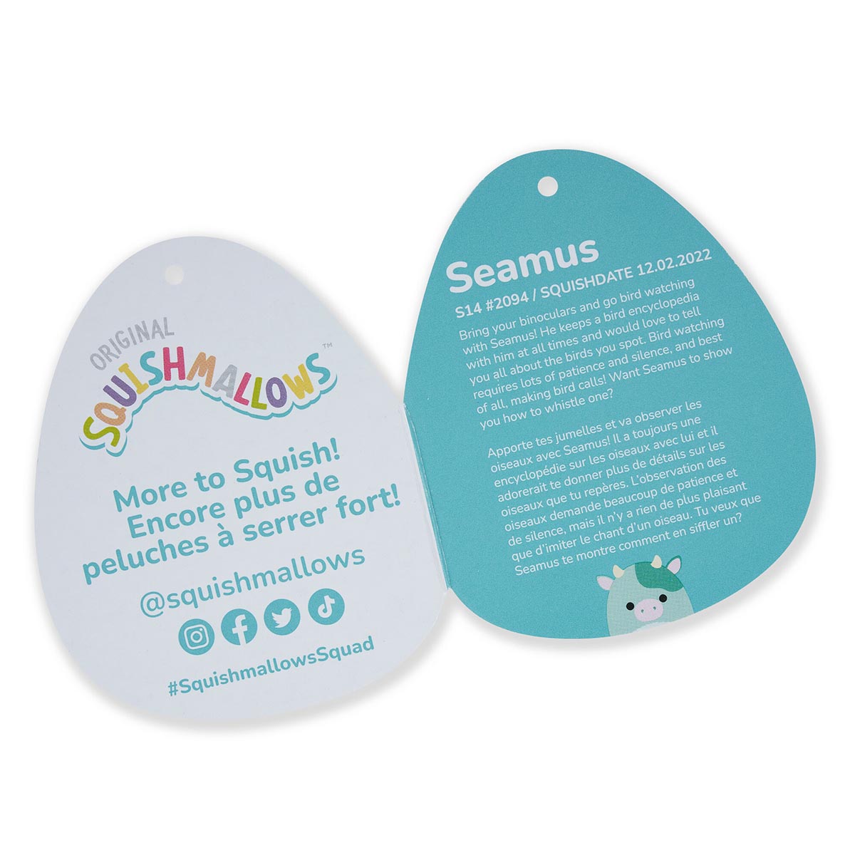 Squishmallows Customer Favorite | 14" Seamus the Green Cow with Fuzzy Belly | Jazwares