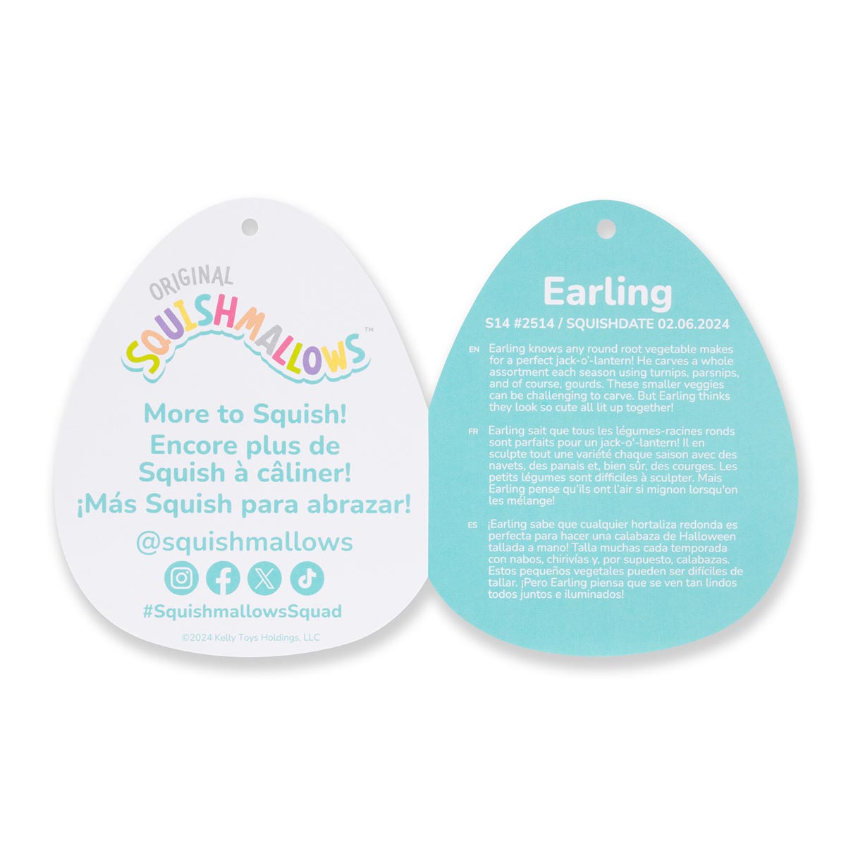 Squishmallows Everyday | 14" Earling the Neon Green Mushroom Bat | Jazwares