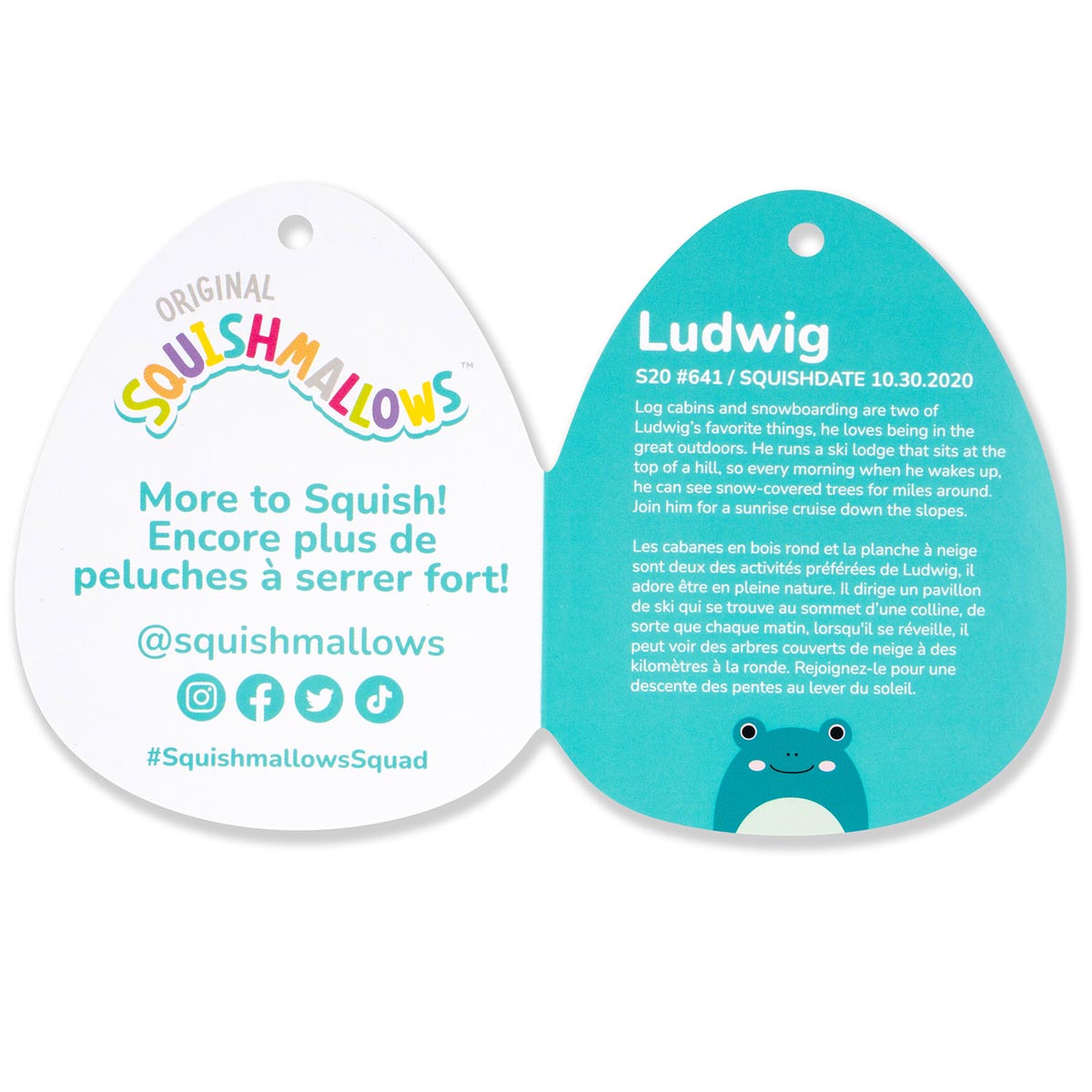 Squishmallows Classic | 12" Ludwig the Teal Frog with Mint Green Belly | Jazwares