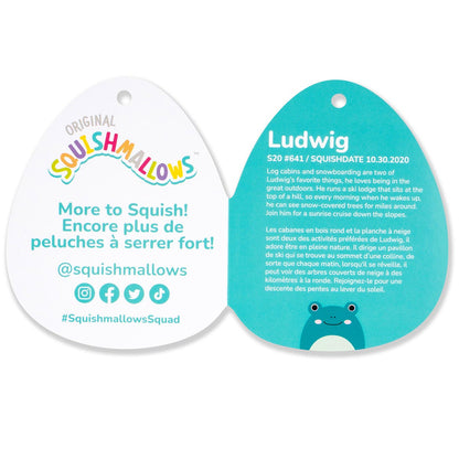 Squishmallows Classic | 12" Ludwig the Teal Frog with Mint Green Belly | Jazwares