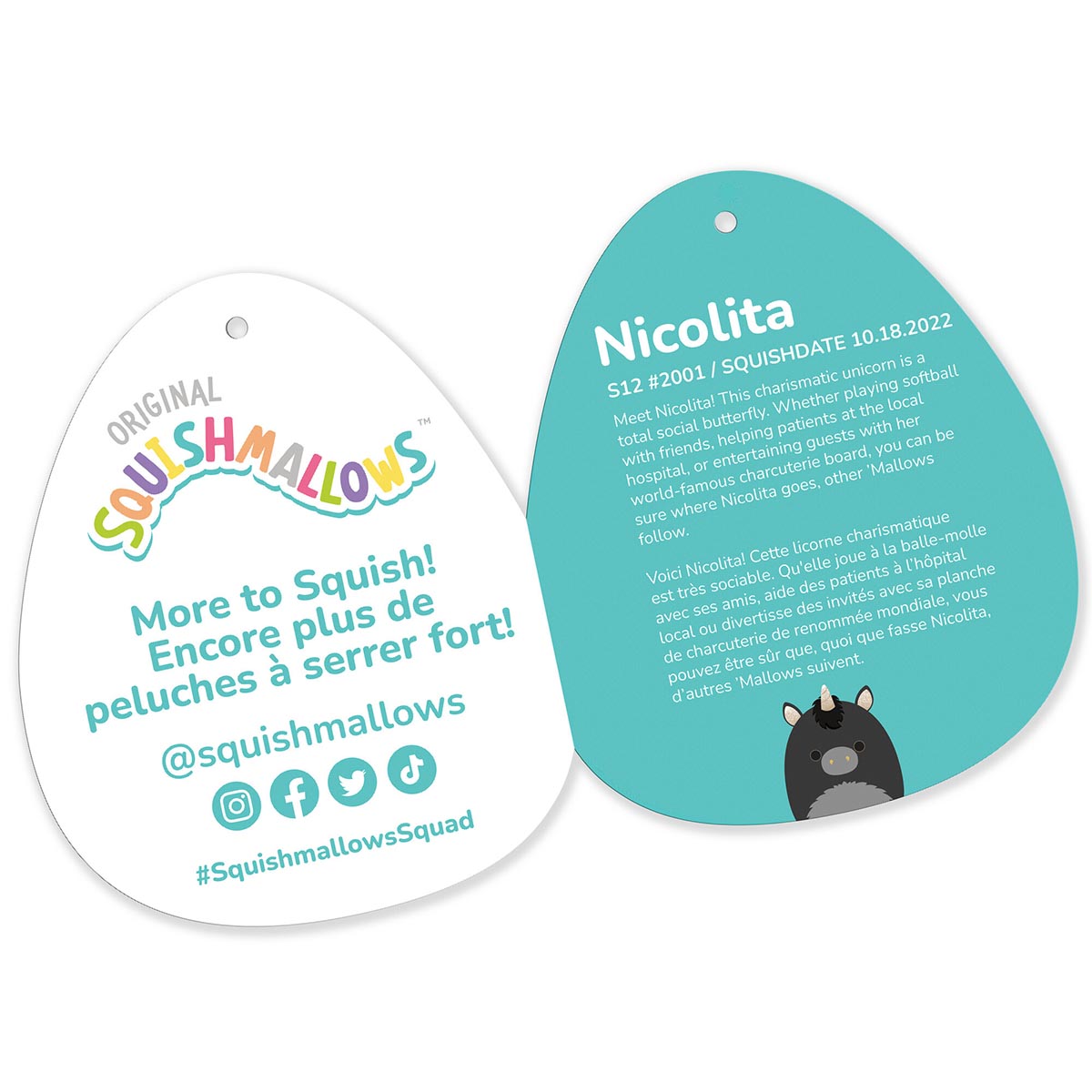 Squishmallows Great Value | 12" Nicolita the Black and Gold Unicorn | Jazwares
