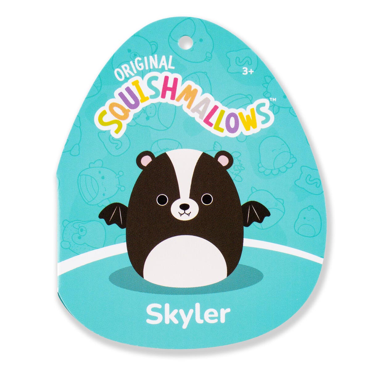 Squishmallows Smart Buy | 12" Skyler the Black and White Skunk Bat | Jazwares