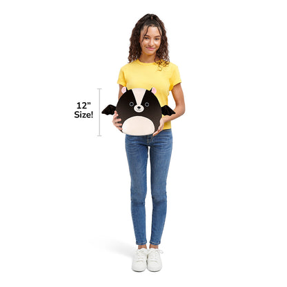 Squishmallows Smart Buy | 12" Skyler the Black and White Skunk Bat | Jazwares