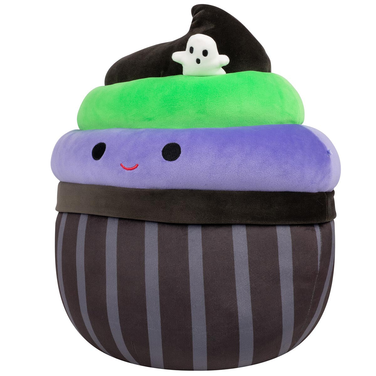 Squishmallows Everyday | 12" Kurt the Black Cupcake With Green and Purple Frosting | Jazwares