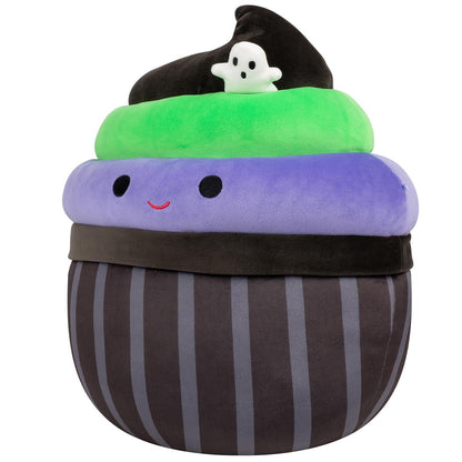 Squishmallows Everyday | 12" Kurt the Black Cupcake With Green and Purple Frosting | Jazwares