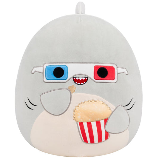 Squishmallows Top Pick | 16" Gordon the Grey Shark with 3D Glasses | Jazwares