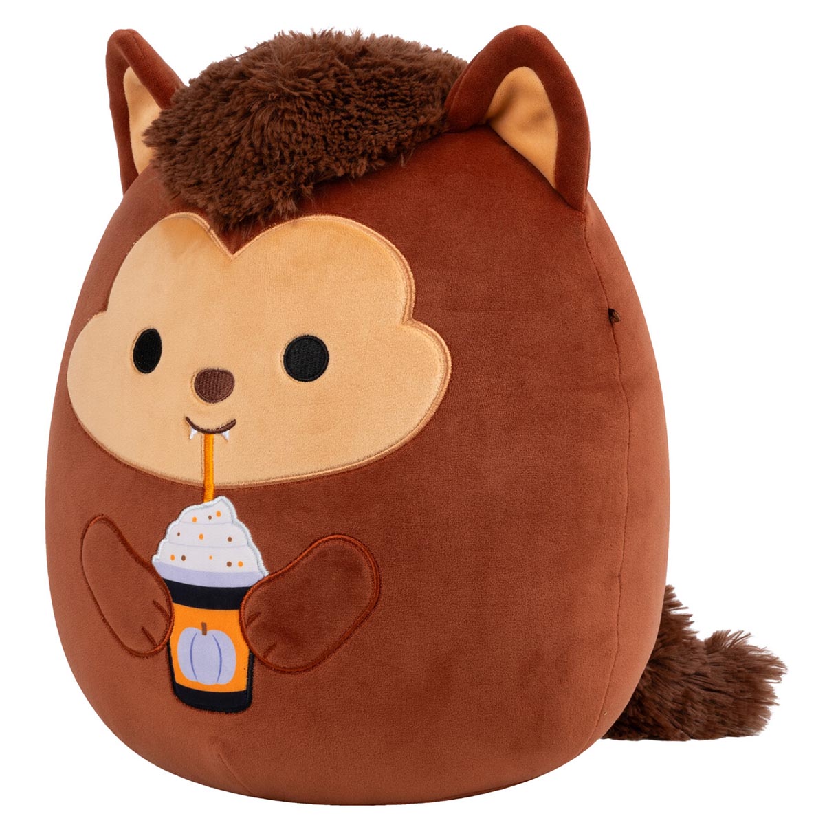 Squishmallows Latest | 12" Wade the Brown Werewolf Holding Purple Frappe | Jazwares