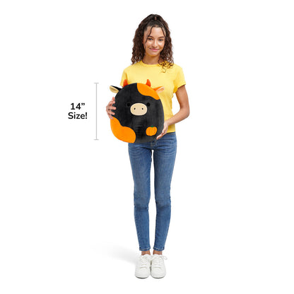Squishmallows Signature | 14" Jefferson the Black and Orange Cow | Jazwares
