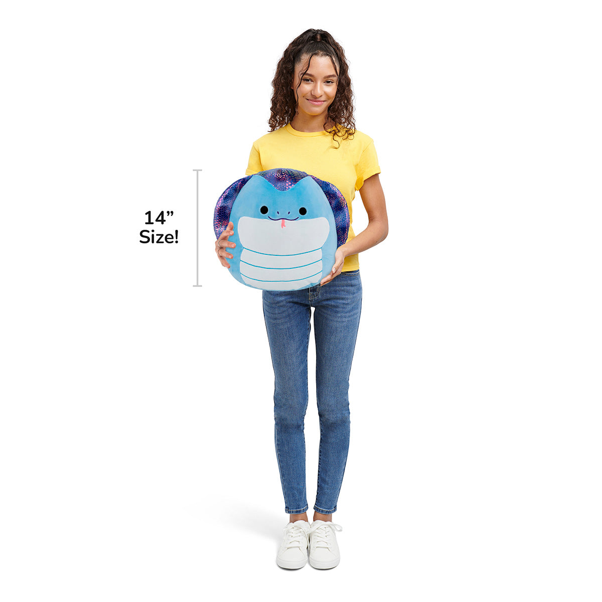 Squishmallows Recommended | 14" Suzmac the Blue Cobra | Jazwares