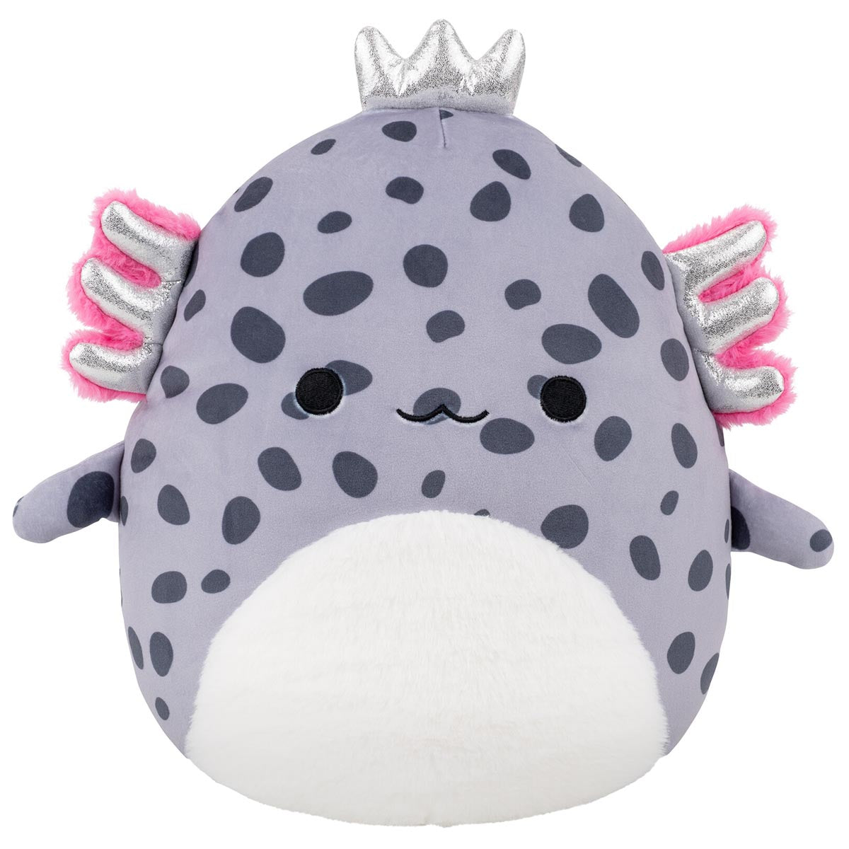 Squishmallows Essential | 12" Avana the Spotted Axolotl with Silver Crown | Jazwares
