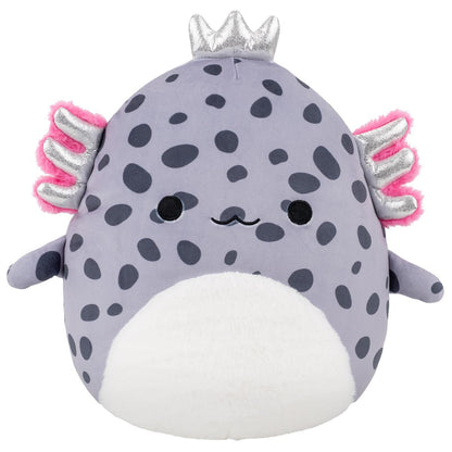 Squishmallows Essential | 12" Avana the Spotted Axolotl with Silver Crown | Jazwares