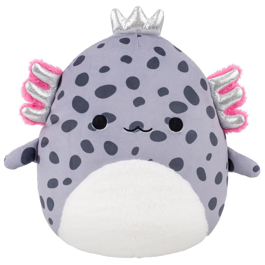 Squishmallows Essential | 12" Avana the Spotted Axolotl with Silver Crown | Jazwares