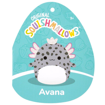 Squishmallows Essential | 12" Avana the Spotted Axolotl with Silver Crown | Jazwares