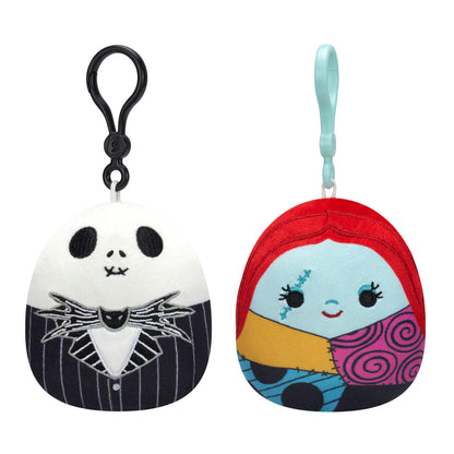 Squishmallows Special Offer | 3.5-Inch Disney Jack Skellington and Sally Clip 2-Pack | Jazwares