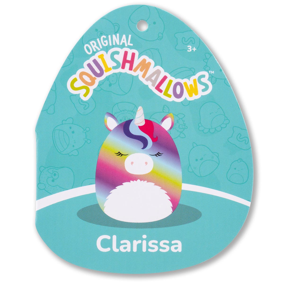 Squishmallows Great Value | 8" Clarissa the Rainbow Unicorn with Fuzzy Belly | Jazwares