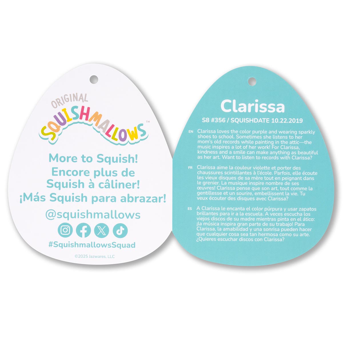 Squishmallows Great Value | 8" Clarissa the Rainbow Unicorn with Fuzzy Belly | Jazwares