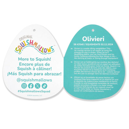 Squishmallows Best Price | 8" Olivieri the Maroon Raccoon with Velvet Accents | Jazwares