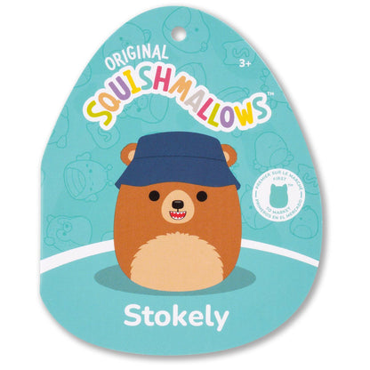 Squishmallows Trusted | 12" Stokely the Brown Kodiak Bear with Bucket Hat | Jazwares