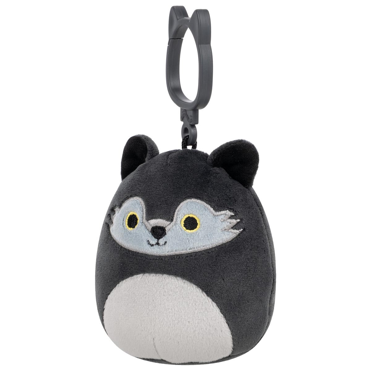 Squishmallows Essential | 3.5" Dmitri the Dark Grey Wolf Clip | Jazwares
