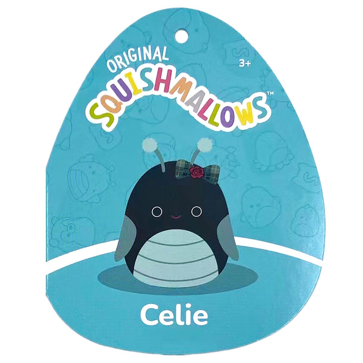Squishmallows Exclusive | 14" Celie the Teal and Black Grasshopper with Bow | Jazwares