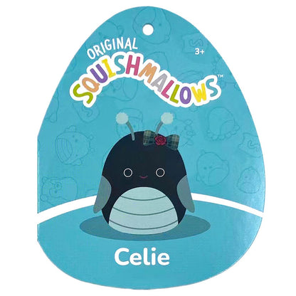 Squishmallows Exclusive | 14" Celie the Teal and Black Grasshopper with Bow | Jazwares