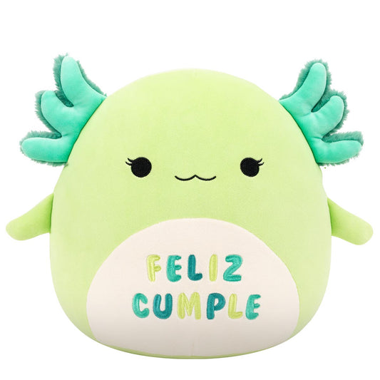 Squishmallows New | 12" Mipsy the Green Axolotl with “Feliz Cumple” Embroidery | Jazwares